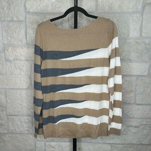The Limited Ribbed Knit Wool Blend Women’s  Sweater Size Large Geometric Print